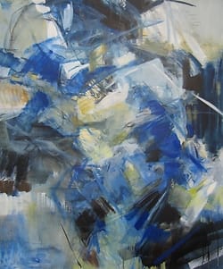 Abstract display of devastation caused by a rockslide.