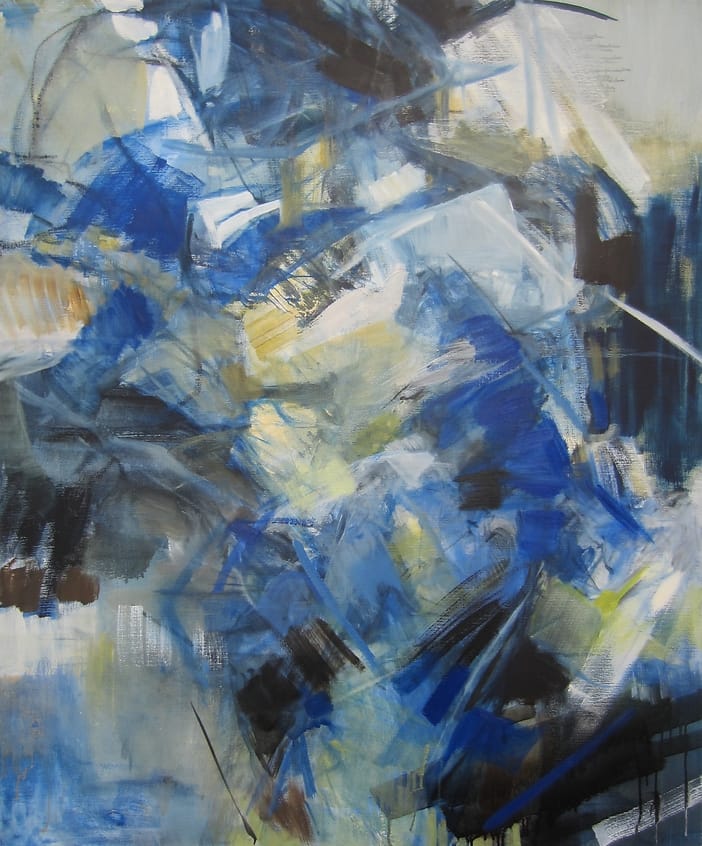 Abstract display of devastation caused by a rockslide.