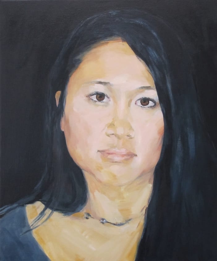 Young Asian woman with long black hair