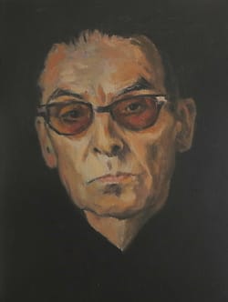 Portrait in oil on canvas of poet and writer Jules Deelder