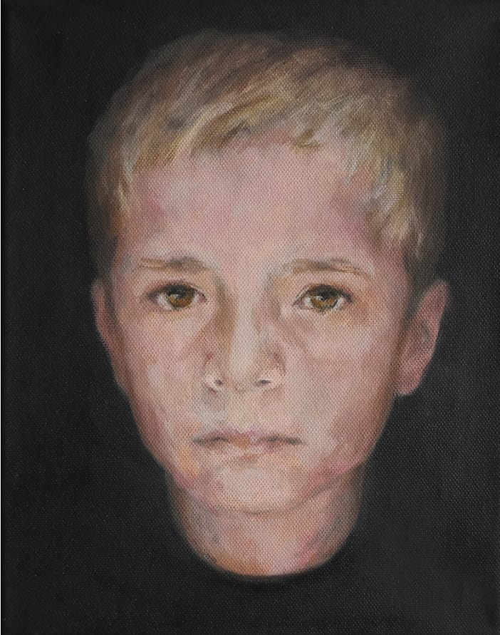 Oil on canvas, portrait of boy ZT-202005, part of project Cyclus