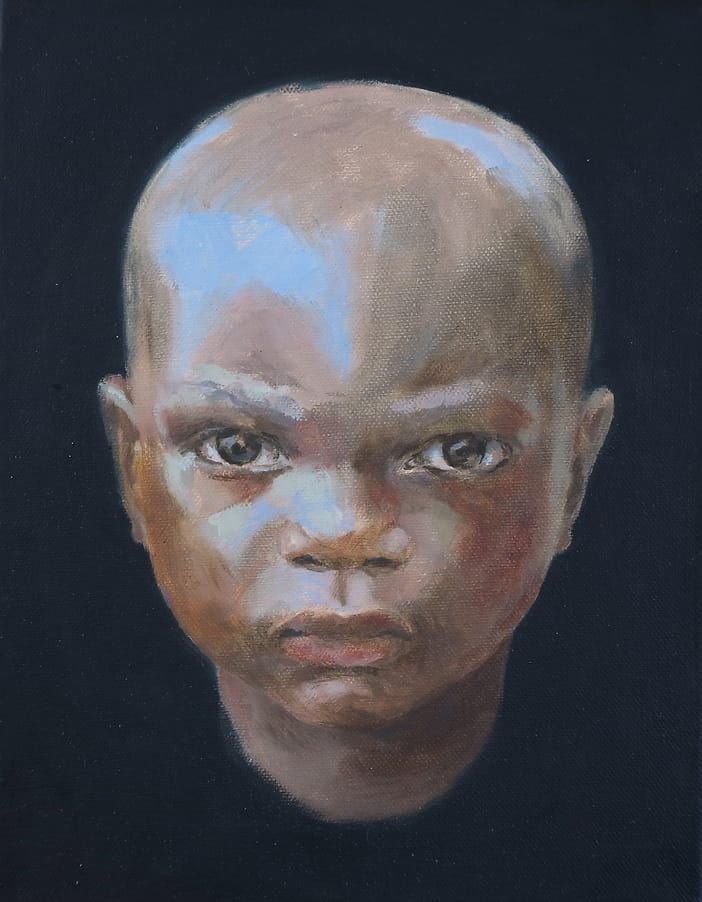 Young boy ZT-201905, oil on canvas, part of project Cyclus