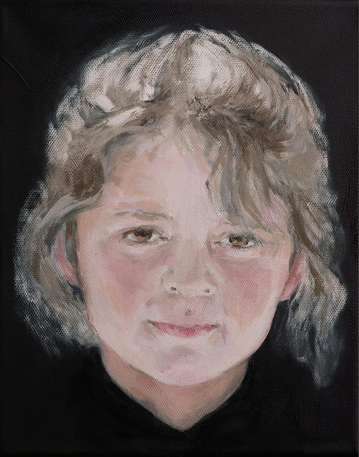 Oilpainting portrait of little girl ZT-202003, part of project Cyclus