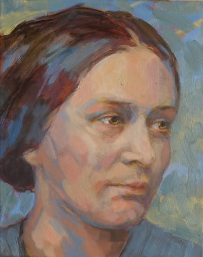 Oil painting, portrait of the concert pianist Clara Schumann