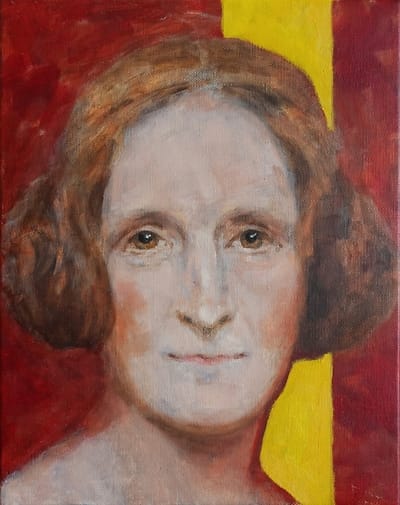 Oil painting, portrait of the writer Mary Shelley