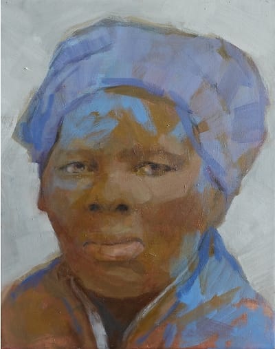 Oil painting, portrait of scout and spy Harriet Tubman