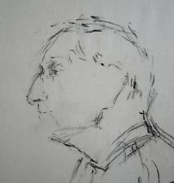 Portraitdrawing of old man.