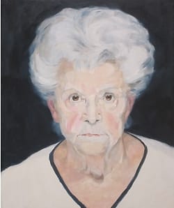 Angry gray-haired old lady